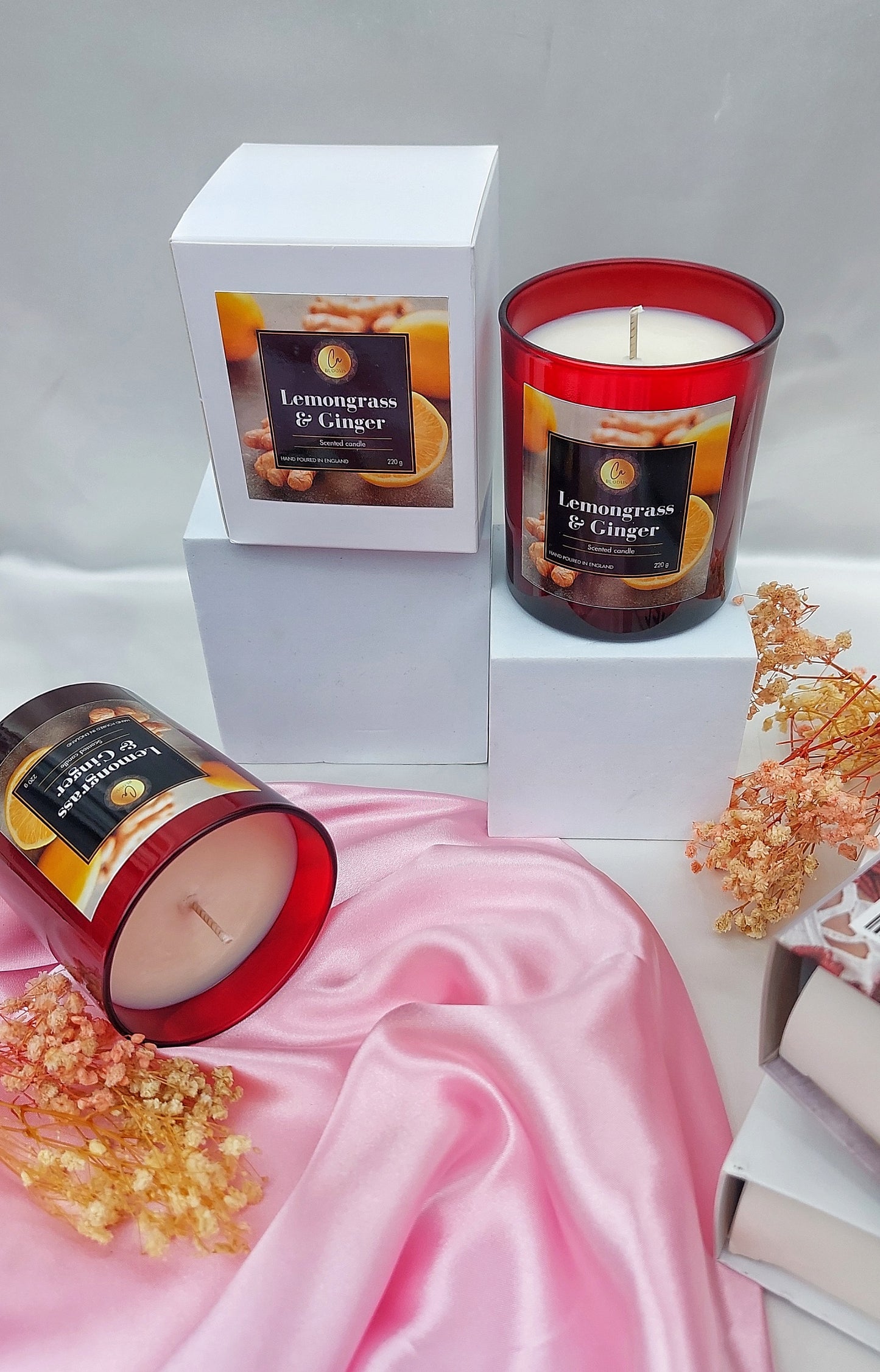 Lemongrass and ginger scented candle