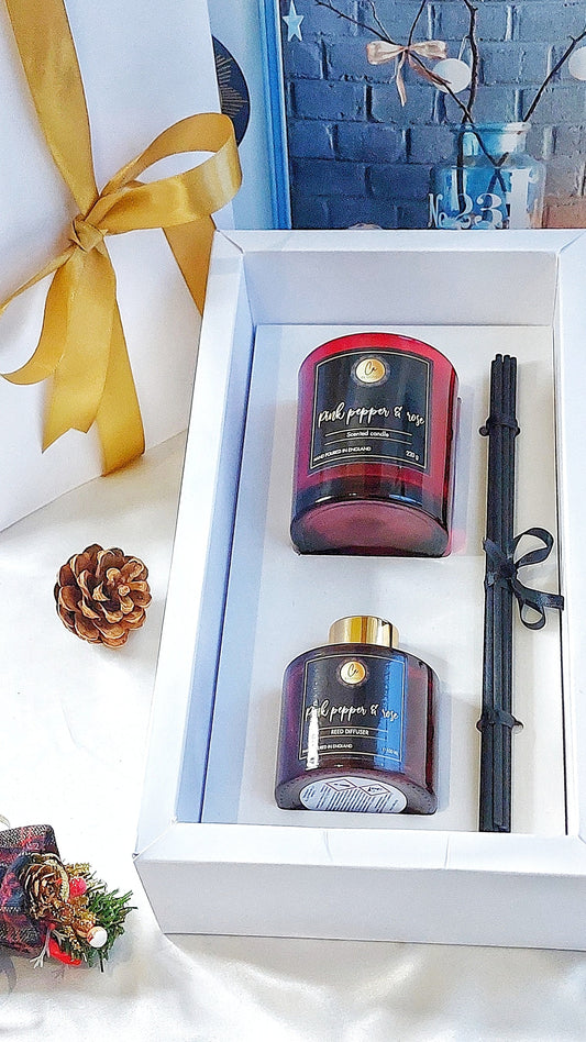 Candle and Diffuser Red Ruby Deluxe Gift Set