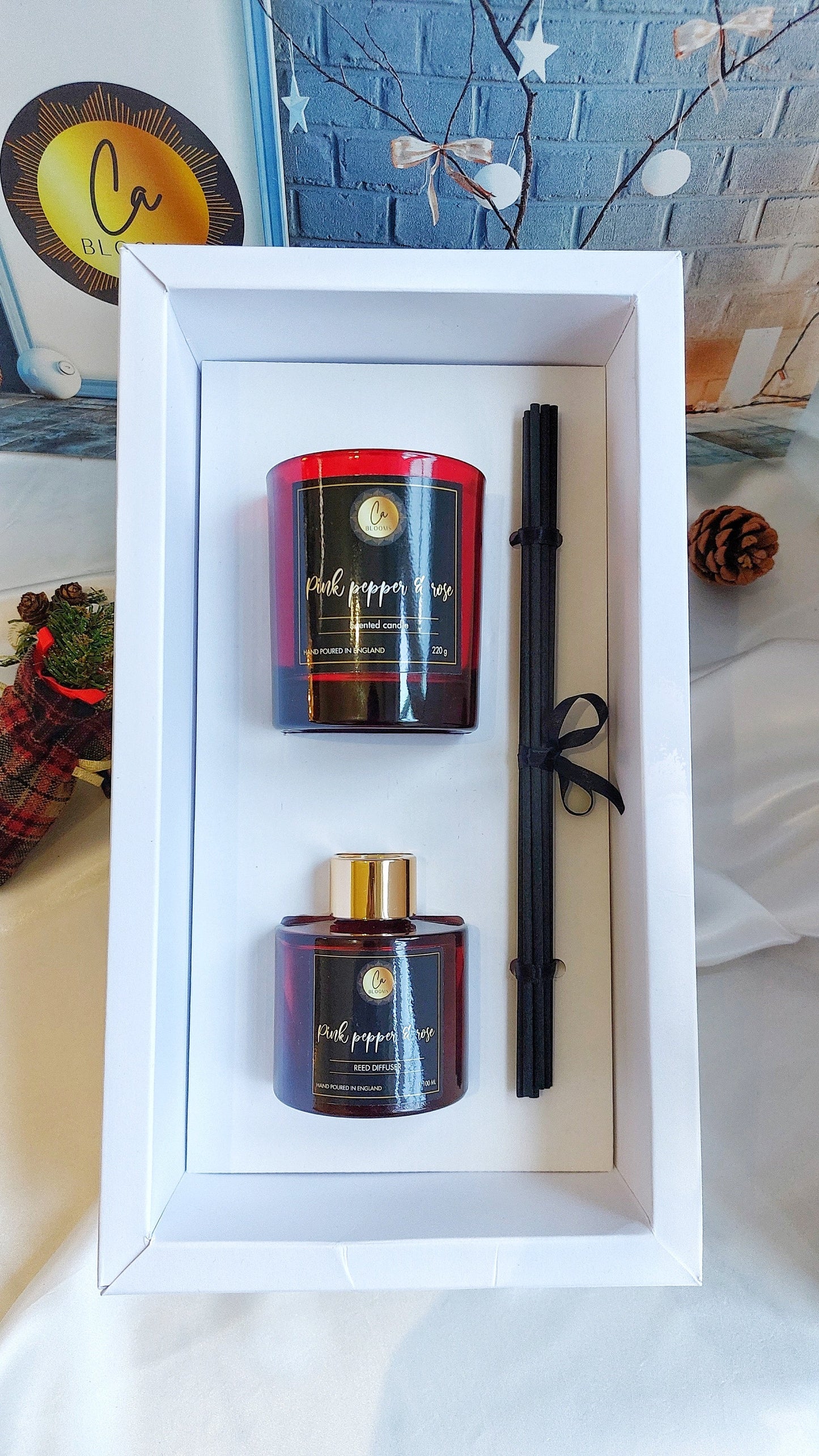 Candle and Diffuser Red Ruby Deluxe Gift Set