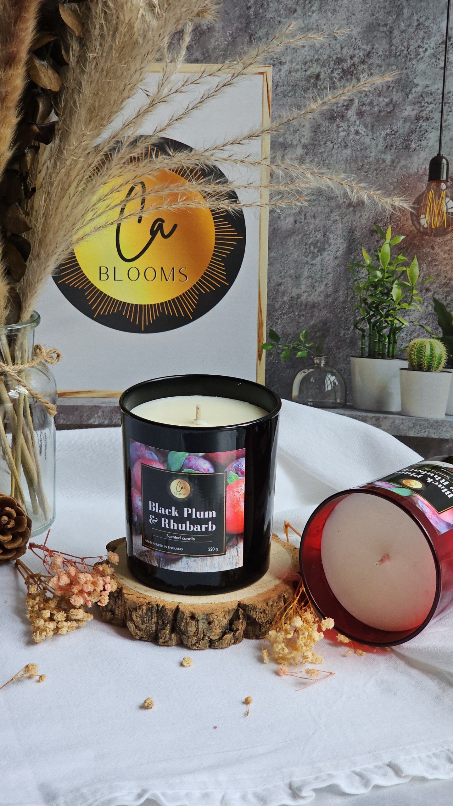 Black plum and rhubarb scented candle