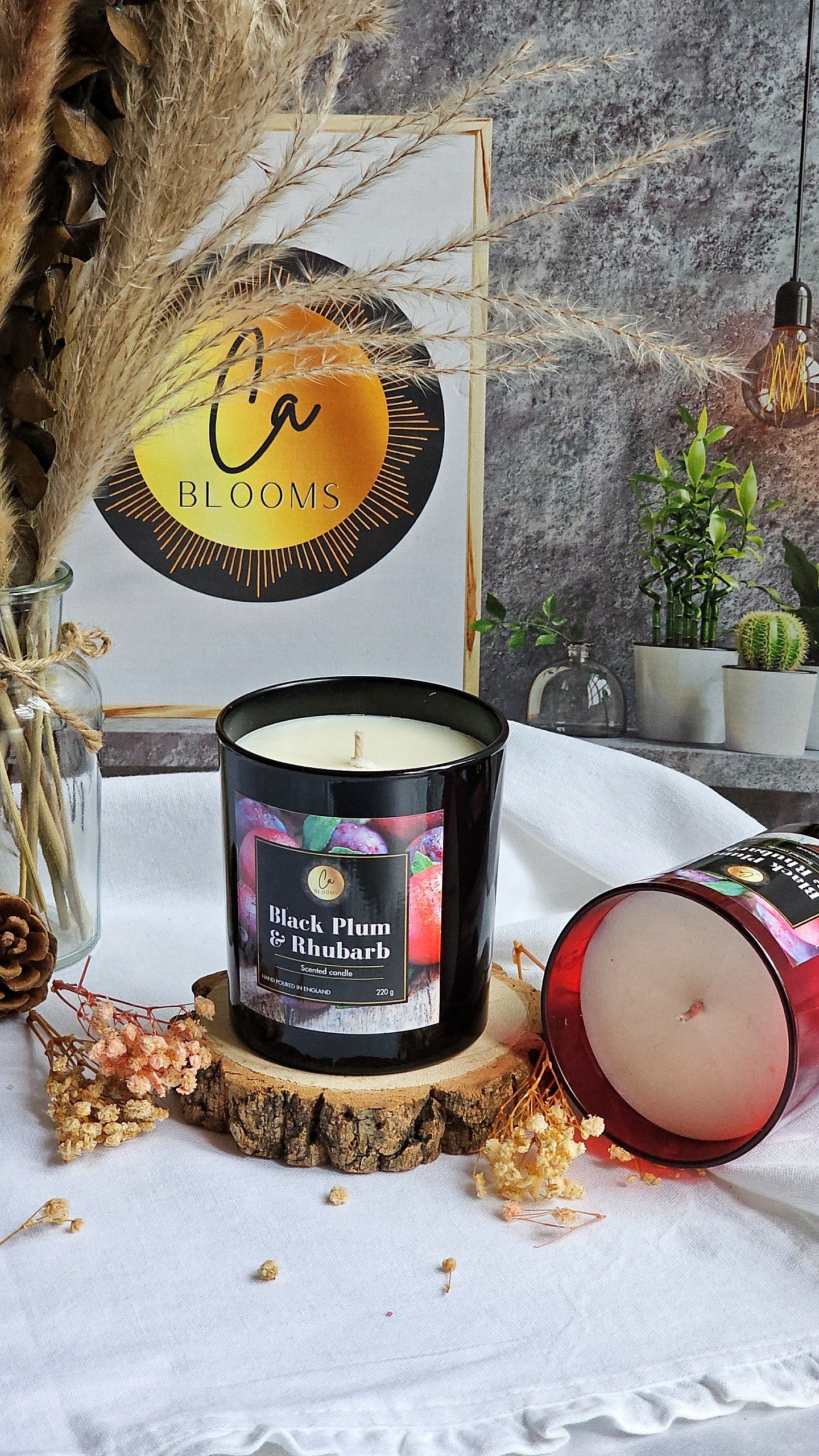 Black plum and rhubarb scented candle