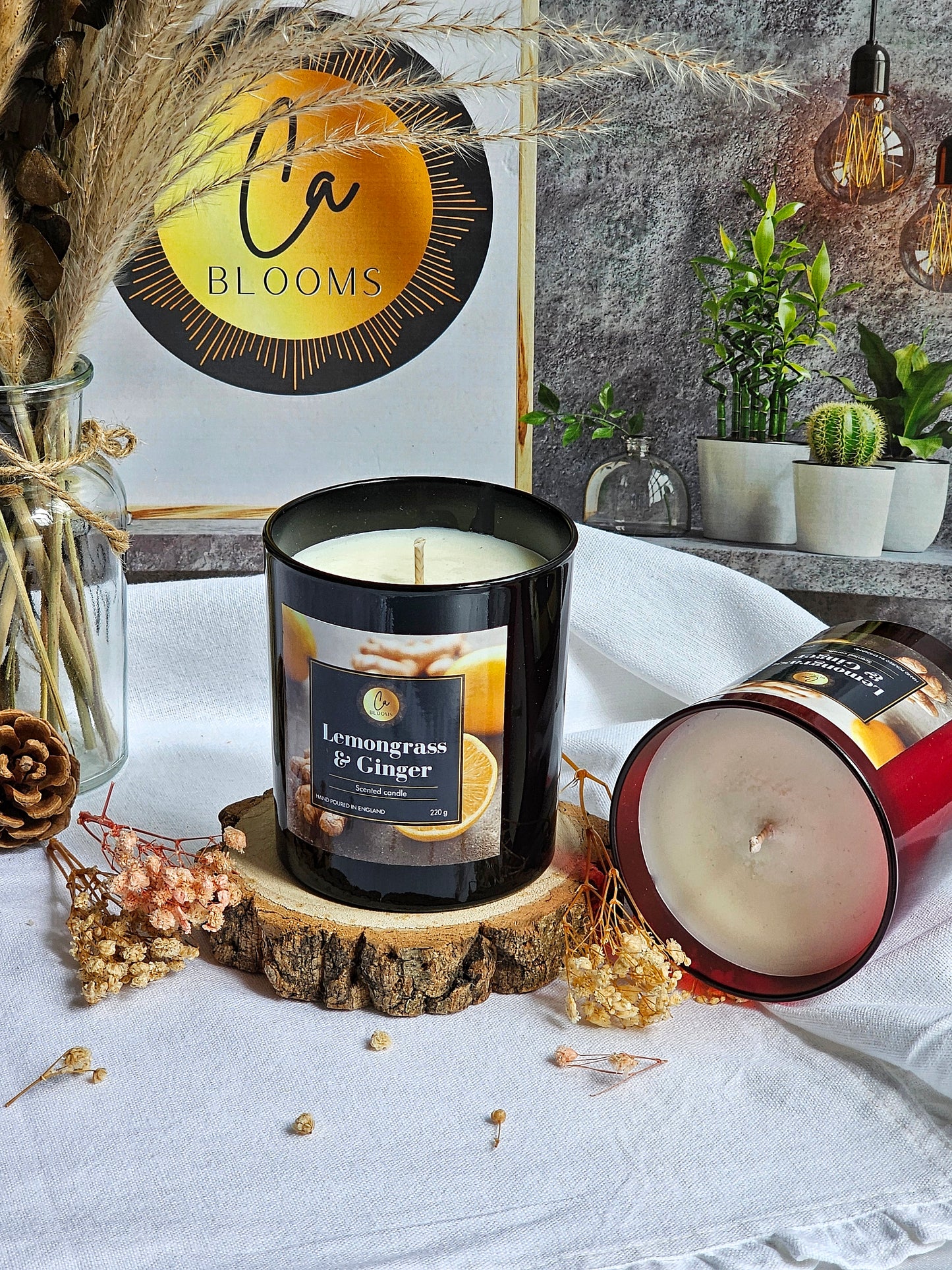 Lemongrass and ginger scented candle